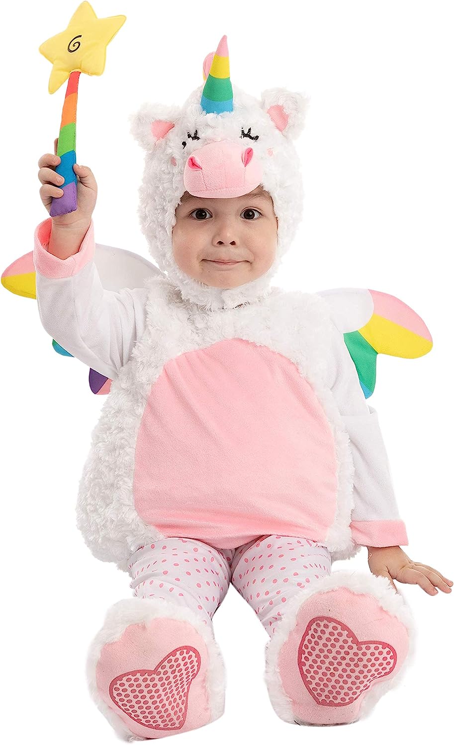 Spooktacular Creations Cute Lil’ Baby Unicorn Costume with Wings and Star Wand for Halloween Dress Up Party, Cosplay Party - Image 2
